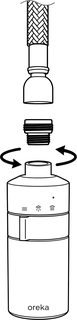 Illustration&nbsp;: Vissez l'adaptateur, puis Oreka.